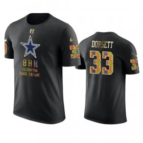 Wholesale Cheap Cowboys #33 Tony Dorsett Black Men\'s Black History Month T-Shirt