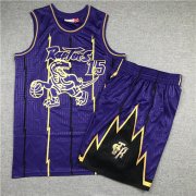 Wholesale Cheap Raptors 15 Vince Carter Purple 1998-99 Hardwood Classics Jersey(With Shorts)