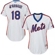 Wholesale Cheap Mets #18 Travis d'Arnaud White(Blue Strip) Alternate Women's Stitched MLB Jersey