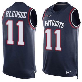 Wholesale Cheap Nike Patriots #11 Drew Bledsoe Navy Blue Team Color Men\'s Stitched NFL Limited Tank Top Jersey