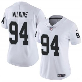 Cheap Women\'s Las Vegas Raiders #94 Christian Wilkins White Vapor Football Stitched Jersey