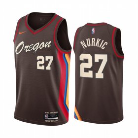 Wholesale Cheap Nike Blazers #27 Jusuf Nurkic Chocolate NBA Swingman 2020-21 City Edition Jersey