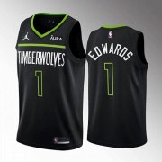 Wholesale Cheap Men's Minnesota Timberwolves #1 Anthony Edwards Black City Stitched Jersey