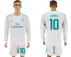 Wholesale Cheap Real Madrid #10 James White Home Long Sleeves Soccer Club Jersey