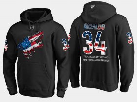 Wholesale Cheap Coyotes #34 Zac Rinaldo NHL Banner Wave Usa Flag Black Hoodie