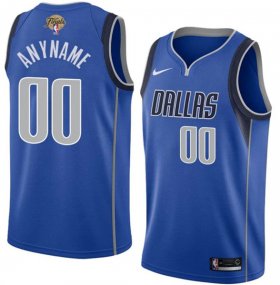 Cheap Men\'s Dallas Mavericks Active Player Custom Blue 2024 Finals Icon Edition Stitched Basketball Jersey