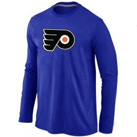 Wholesale Cheap NHL Philadelphia Flyers Big & Tall Logo Long Sleeve T-Shirt Blue