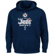 Wholesale Cheap Winnipeg Jets Majestic Critical Victory Pullover Hoodie Sweatshirt Navy Blue