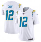 Cheap Men's Los Angeles Chargers #12 Derius Davis White 2024 Vapor Limited Football Stitched Jersey