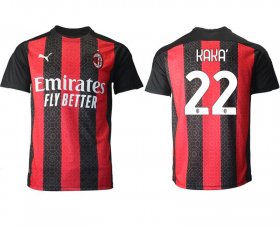 Wholesale Cheap Men 2020-2021 club AC milan home aaa version 22 red Soccer Jerseys