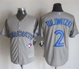 Wholesale Cheap Blue Jays #2 Troy Tulowitzki Grey New Cool Base Stitched MLB Jersey