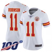 Wholesale Cheap Nike Chiefs #11 Demarcus Robinson White Women's Stitched NFL 100th Season Vapor Limited Jersey