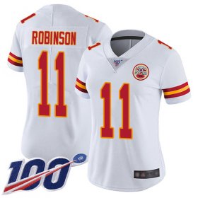 Wholesale Cheap Nike Chiefs #11 Demarcus Robinson White Women\'s Stitched NFL 100th Season Vapor Limited Jersey