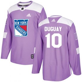 Wholesale Cheap Adidas Rangers #10 Ron Duguay Purple Authentic Fights Cancer Stitched NHL Jersey