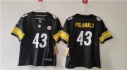 Cheap Women's Pittsburgh Steelers #43 Troy Polamalu F.U.S.E. Black Vapor Football Stitched Jersey(Run Small)