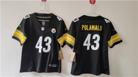 Cheap Women\'s Pittsburgh Steelers #43 Troy Polamalu F.U.S.E. Black Vapor Football Stitched Jersey(Run Small)