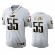 Wholesale Cheap Philadelphia Eagles #55 Brandon Graham Men's Nike White Golden Edition Vapor Limited NFL 100 Jersey