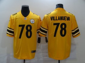 Wholesale Cheap Men\'s Pittsburgh Steelers #78 Alejandro Villanueva Gold 2019 Inverted Legend Stitched NFL Nike Limited Jersey