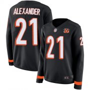 Wholesale Cheap Nike Bengals #21 Mackensie Alexander Black Team Color Women's Stitched NFL Limited Therma Long Sleeve Jersey