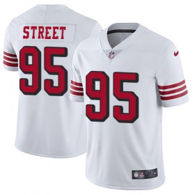 Wholesale Cheap Nike 49ers #95 Kentavius Street White Rush Men\'s Stitched NFL Vapor Untouchable Limited Jersey