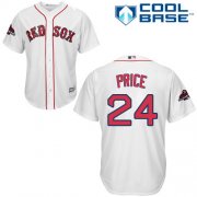 Wholesale Cheap Red Sox #24 David Price White Cool Base 2018 World Series Stitched Youth MLB Jersey