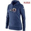 Wholesale Cheap Women's Los Angeles Rams Logo Pullover Hoodie Dark Blue