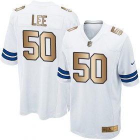 Wholesale Cheap Nike Cowboys #50 Sean Lee White Youth Stitched NFL Elite Gold Jersey