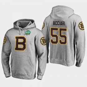 Wholesale Cheap Bruins #55 Noel Acciari Gray 2018 Winter Classic Fanatics Primary Logo Hoodie