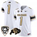 Cheap Men's Colorado Buffaloes #1 White Football Jersey