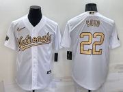 Wholesale Men's Washington Nationals #22 Juan Soto White 2022 All Star Stitched Cool Base Nike Jersey