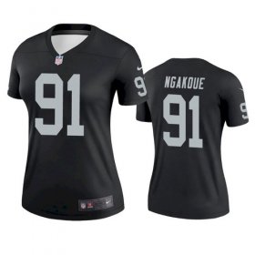 Wholesale Cheap Women\'s Las Vegas Raiders #91 Yannick Ngakoue Black Legend Jersey