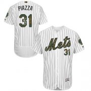 Wholesale Cheap Mets #31 Mike Piazza White(Blue Strip) Flexbase Authentic Collection Memorial Day Stitched MLB Jersey