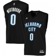 Wholesale Cheap Oklahoma City Thunder 0 Russell Westbrook Black Fashion Replica Jersey