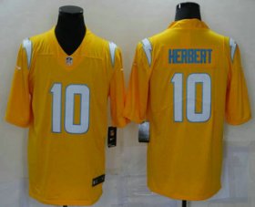 Wholesale Cheap Men\'s Los Angeles Chargers #10 Justin Herbert Gold 2021 Inverted Legend Stitched NFL Nike Limited Jersey