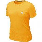 Wholesale Cheap Women's Nike Pittsburgh Steelers Chest Embroidered Logo T-Shirt Yellow