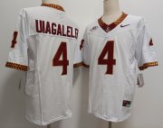 Cheap Men's Florida State Seminoles #4 DJ Uiagalelei White FUSE College Stitched Jersey