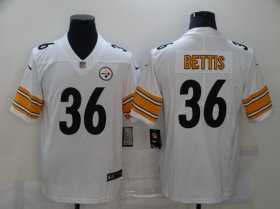 Wholesale Cheap Men\'s Pittsburgh Steelers #36 Jerome Bettis White 2017 Vapor Untouchable Stitched NFL Nike Limited Jersey