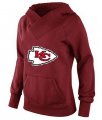 Wholesale Cheap Women's Kansas City Chiefs Logo Pullover Hoodie Red-1