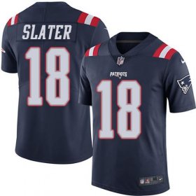 Wholesale Cheap Nike Patriots #18 Matt Slater Navy Blue Men\'s Stitched NFL Limited Rush Jersey