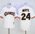 Wholesale Cheap Mitchell And Ness 1989 Giants #24 Willie Mays White Throwback Stitched MLB Jersey