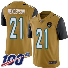 Wholesale Cheap Nike Jaguars #21 C.J. Henderson Gold Youth Stitched NFL Limited Rush 100th Season Jersey