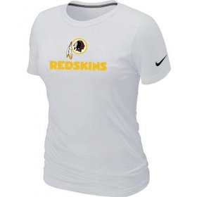 Wholesale Cheap Women\'s Nike Washington Redskins Authentic Logo T-Shirt White