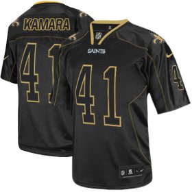 Wholesale Cheap Nike Saints #41 Alvin Kamara Lights Out Black Men\'s Stitched NFL Elite Jersey