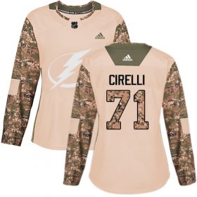 Cheap Adidas Lightning #71 Anthony Cirelli Camo Authentic 2017 Veterans Day Women\'s Stitched NHL Jersey