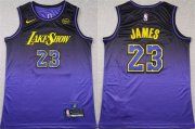 Cheap Men's Los Angeles Lakers #23 LeBron James Purple 2024 Stitched Basketball Jersey