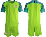 Wholesale Cheap USA Blank Shiny Green Goalkeeper Soccer Country Jersey