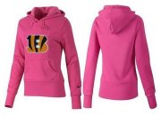 Wholesale Cheap Women's Cincinnati Bengals Logo Pullover Hoodie Pink