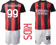 Wholesale Cheap Youth 2020-2021 club AC milan home 99 red Soccer Jerseys