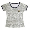 Wholesale Cheap Women's Nike Jacksonville Jaguars Chest Embroidered Logo Zebra Stripes T-Shirt