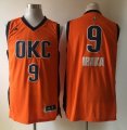 Wholesale Cheap Men's Oklahoma City Thunder #9 Serge Ibaka Revolution 30 Swingman 2015-16 New Orange Jersey